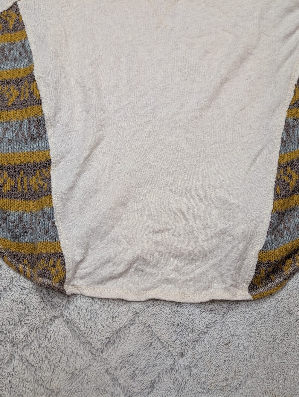 Free People Sweater Womens M Beige Brown Sinner Pullover Western Boho Slouchy - Picture 3 of 7